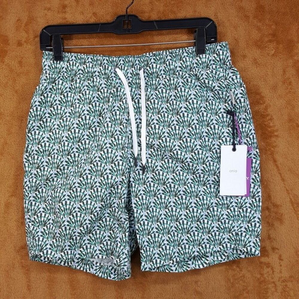 ONIA Swim Trunks Mens Small Green Liberty Triton Shorts CHARLES 7" $245
